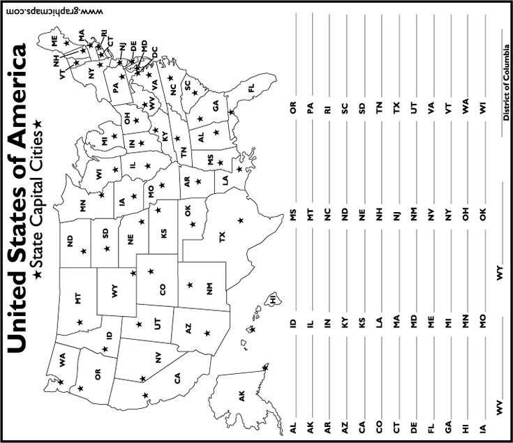 Blank Map Of The United States Pdf Picture Map Of Us Capitals Printable 