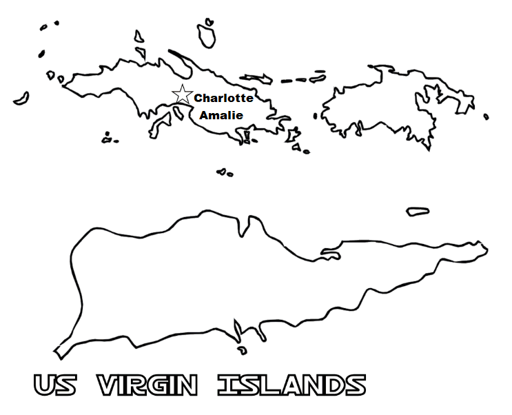 Blank Us Virgin Islands Map