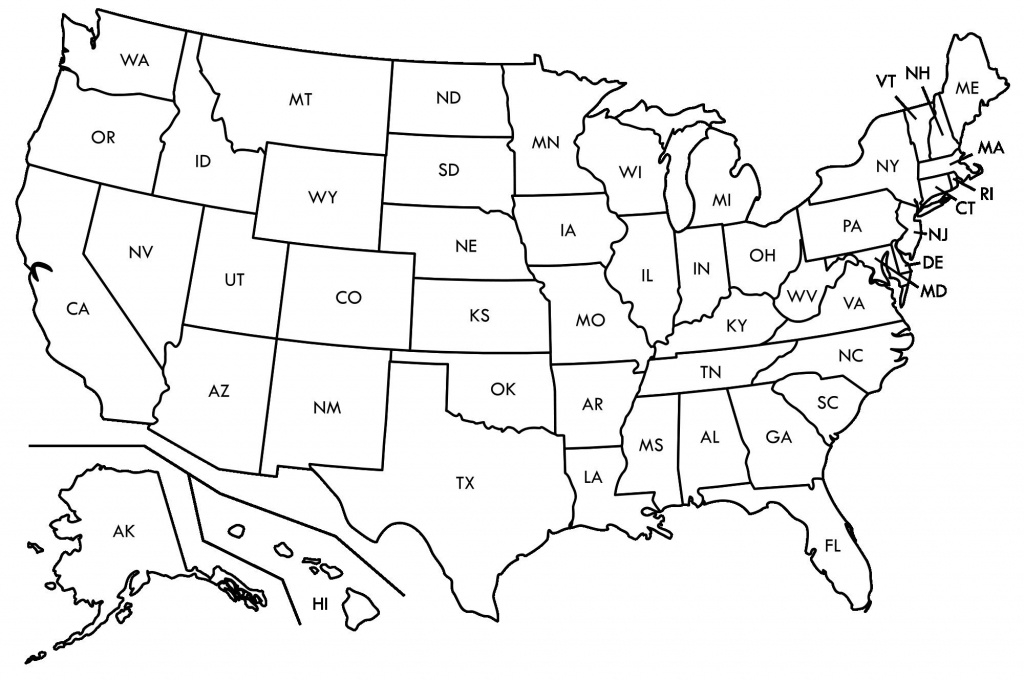 Printable Map Of Usa With State Abbreviations Printable Maps