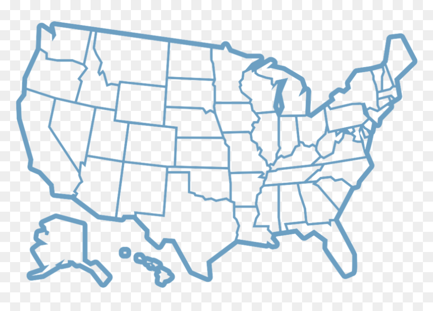 United States Map Outline In Light Blue United States Map Outline HD 