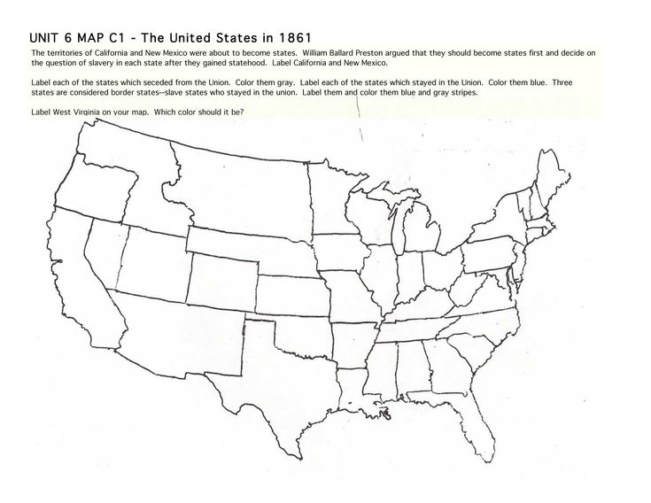 Us Map During The Civil War Us Map Of The Civil War 