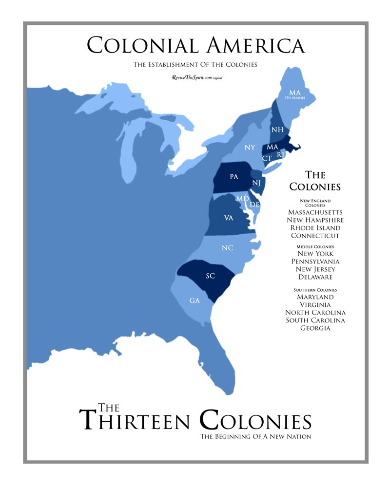 13 Colonies Map Fotolip