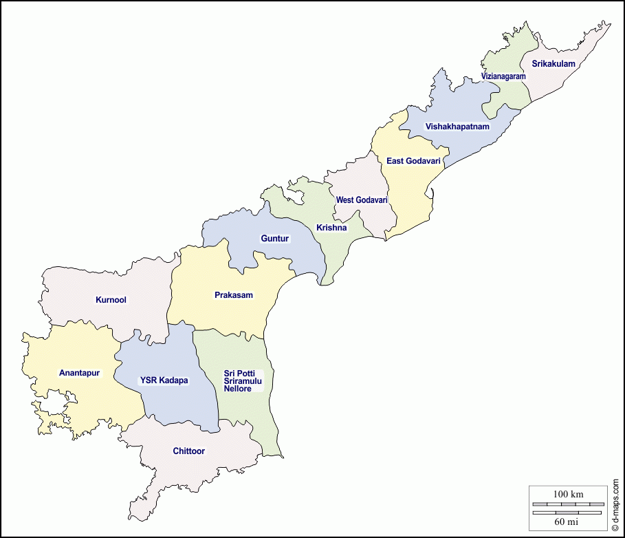 Andhra Pradesh Free Map Free Blank Map Free Outline Map Free Base 