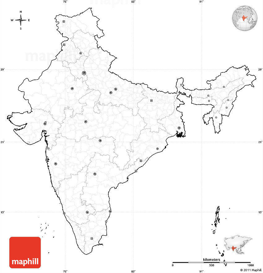 Blank Political Map Of India 2020 Printable Calendar Posters Images 