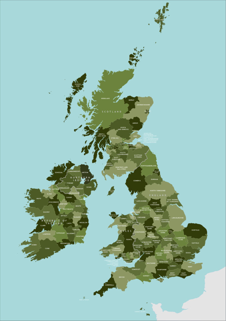 County Map Of Britain And Ireland Royalty Free Vector Map Maproom