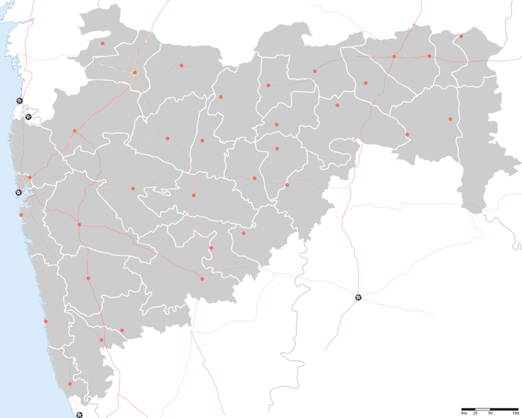 Districts Blank Map Of Maharashtra Mapsof Net