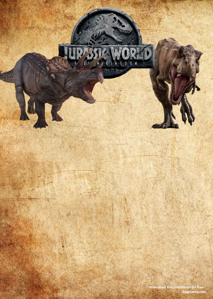 FREE Jurassic Park Dinosaurs Vintage Invitation Templates FREE 