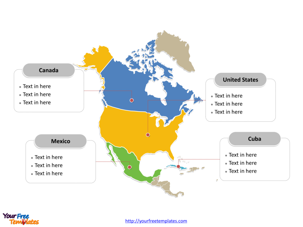 Free North America Map Template Free PowerPoint Templates