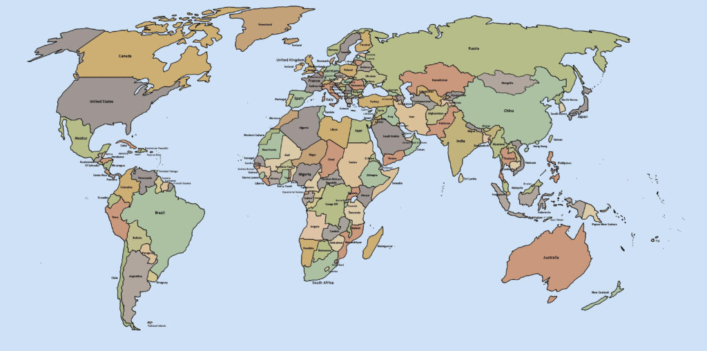 Free Printable World Map With Countries Template In PDF World Map 
