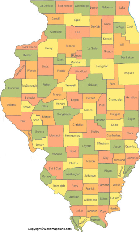 Labeled Illinois Map With Capital World Map Blank And Printable