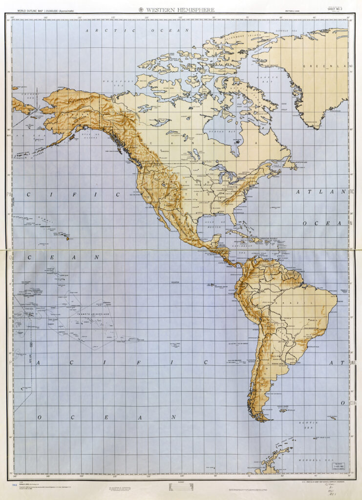 Large Detailed World Outline Map With Relief Part 1 Western 