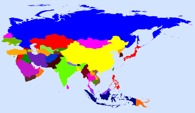 Map Asia Continent Free Vector Graphic On Pixabay