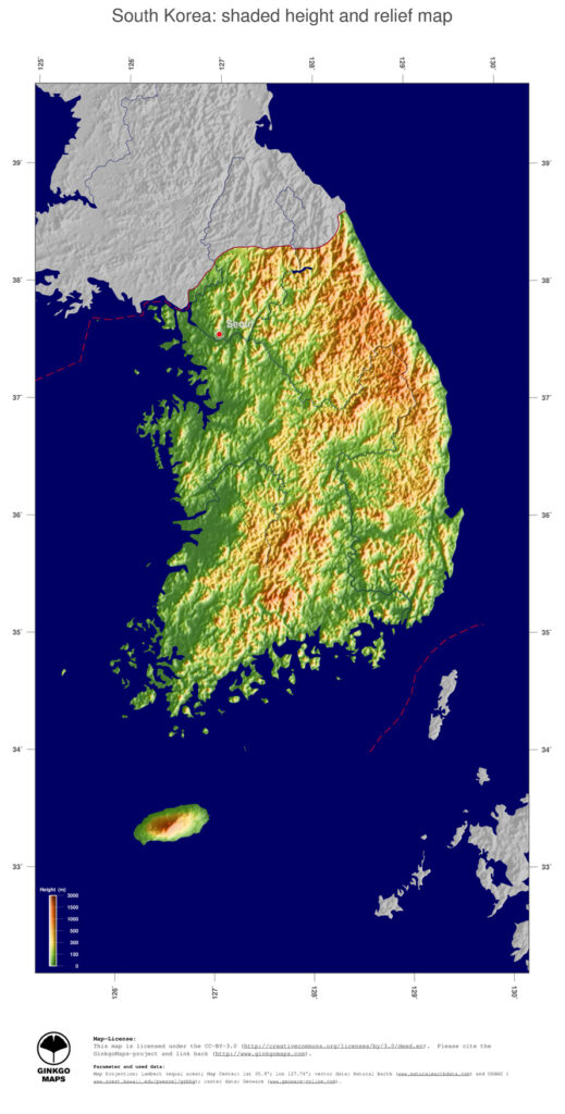 Map Korea South GinkgoMaps Continent Asia Region Korea South