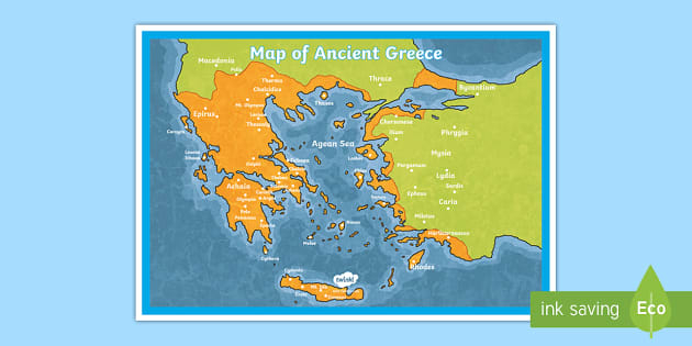 Map Of Ancient Greece Display Poster teacher Made 