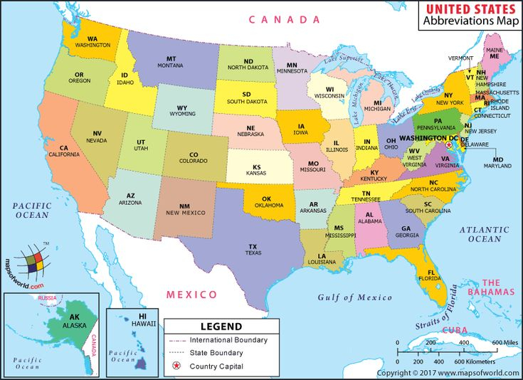 Map Of US States With Abbreviations Us State Map United States Map