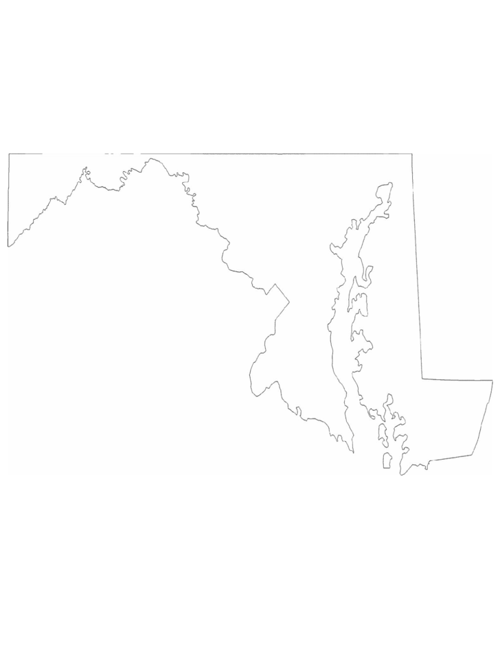 Maryland State Outline Map Free Download