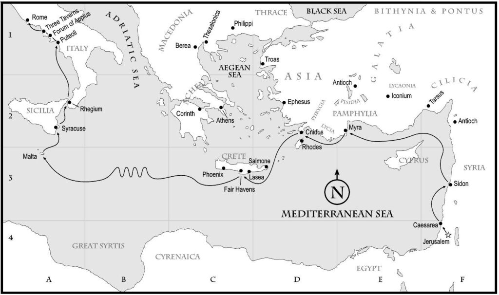 Missionary Map Project Paul s Journey To Rome Paul s Missionary 