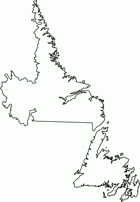 Newfoundland And Labrador Canada Outline Map