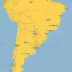 Savanna Style Simple Map Of South America