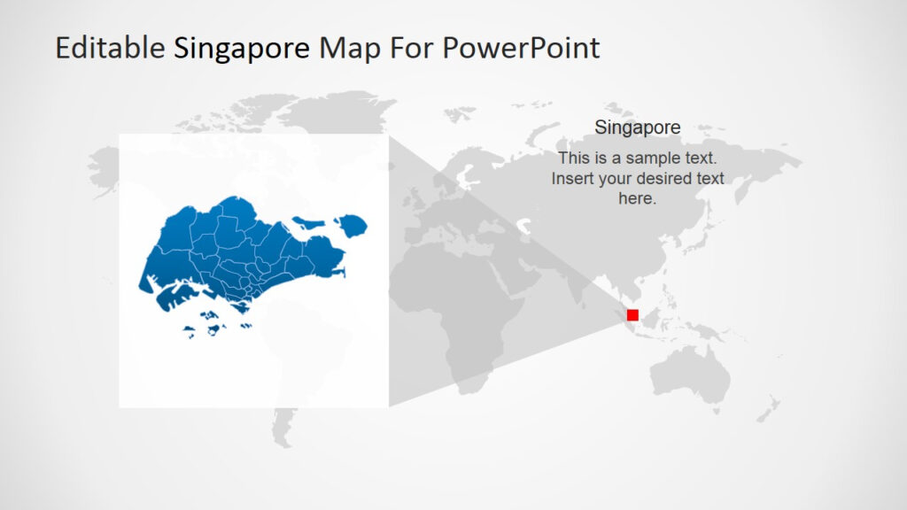 Singapore Highlighted Position In Worldmap For PowerPoint SlideModel