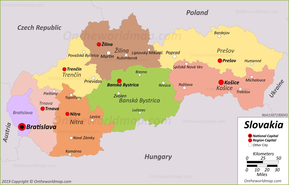 Slovakia Political Map