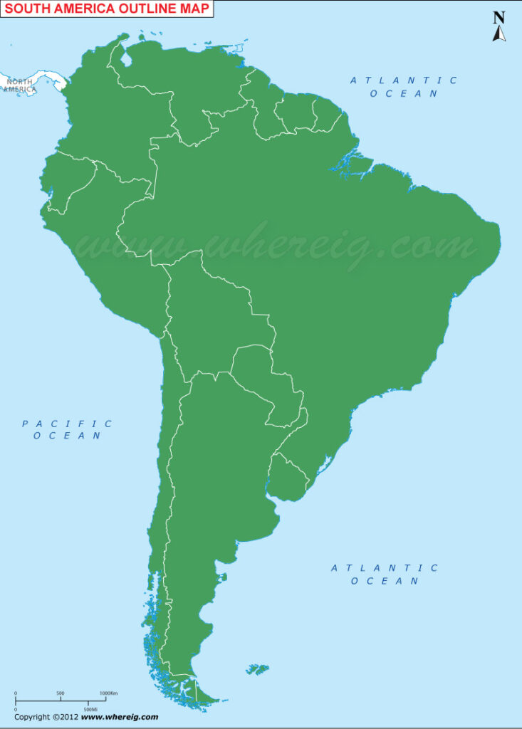 South America Outline Map South America Blank Map