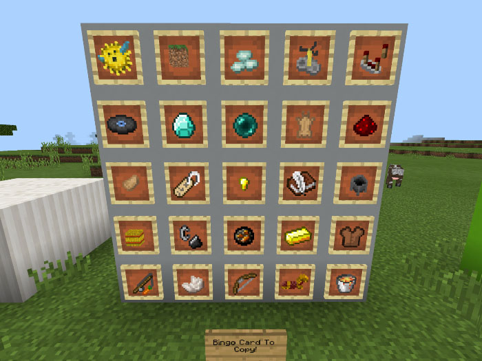Survival Bingo Minigame Survival Minecraft PE Maps