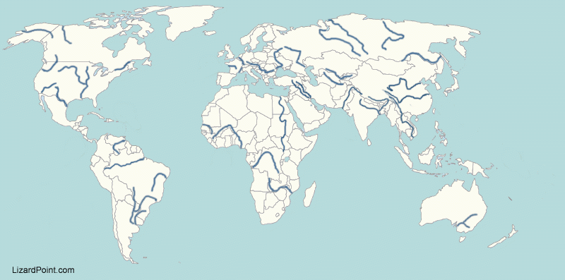 Test Your Geography Knowledge World Rivers Lizard Point