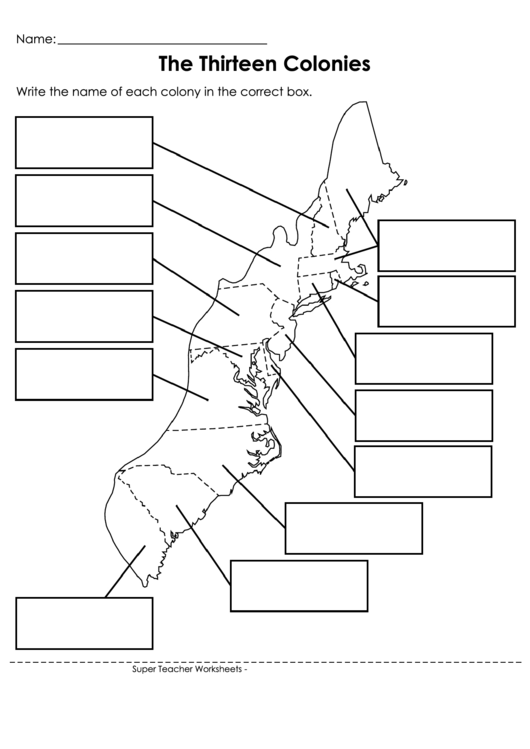 Map Of 13 Colonies Fill In The Blank 2023 US Map Printable Blank