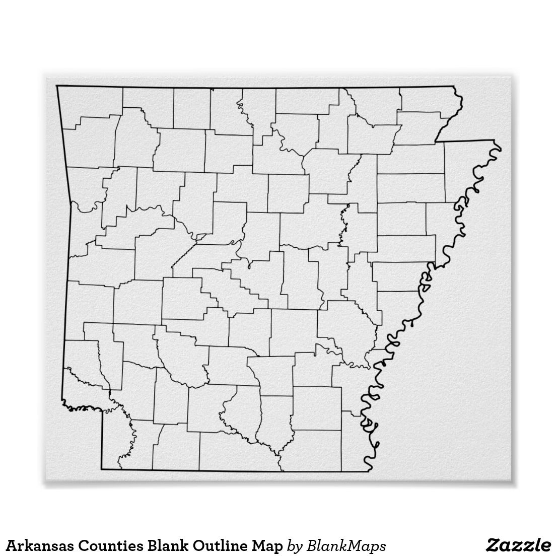 Arkansas Outline Map - Arkansas Counties Blank Outline Map Map Doodle Arkansas Map Map Poster