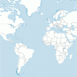 Atlantic Ocean Blank Editable Map