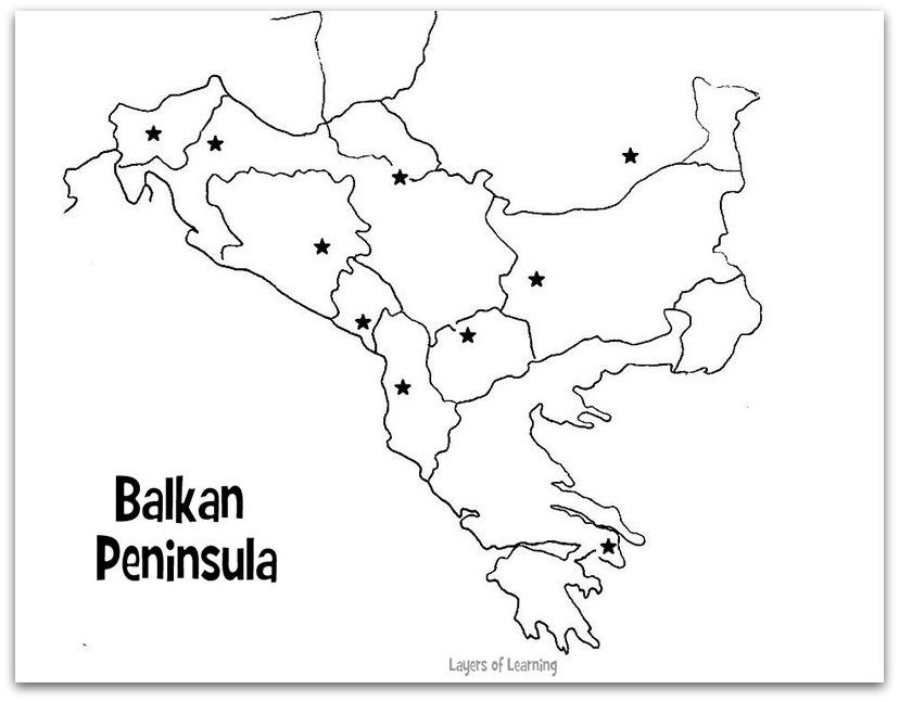 Balkan Peninsula Map Outline