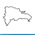 Black Outline Of Dominican Republic Map Stock Vector Illustration Of