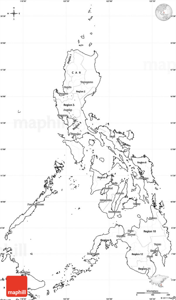 Blank Simple Map Of Philippines