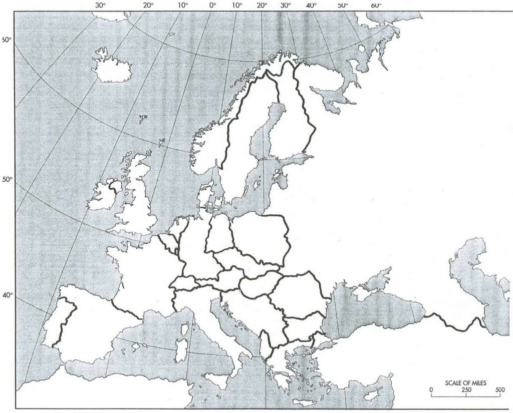 Cold War Europe Blackline Cold War Map Map Map Worksheets