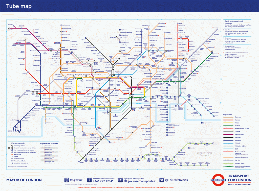Large Print Tube Map Pleasing London Underground Printable With And 