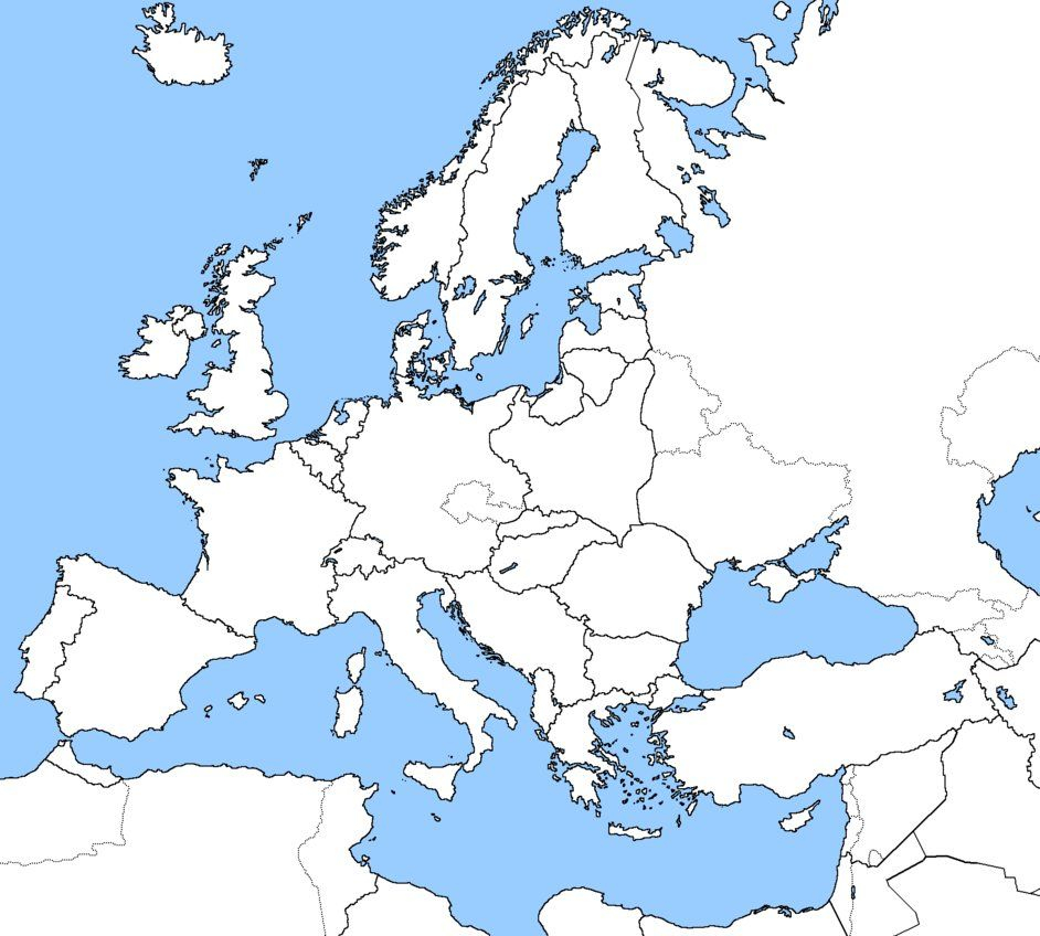 Outline Map Of Europe 1939