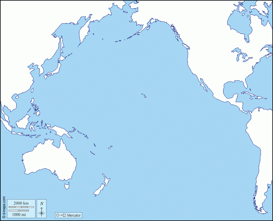 Pacific Ocean Free Map Free Blank Map Free Outline Map Free Base Map 