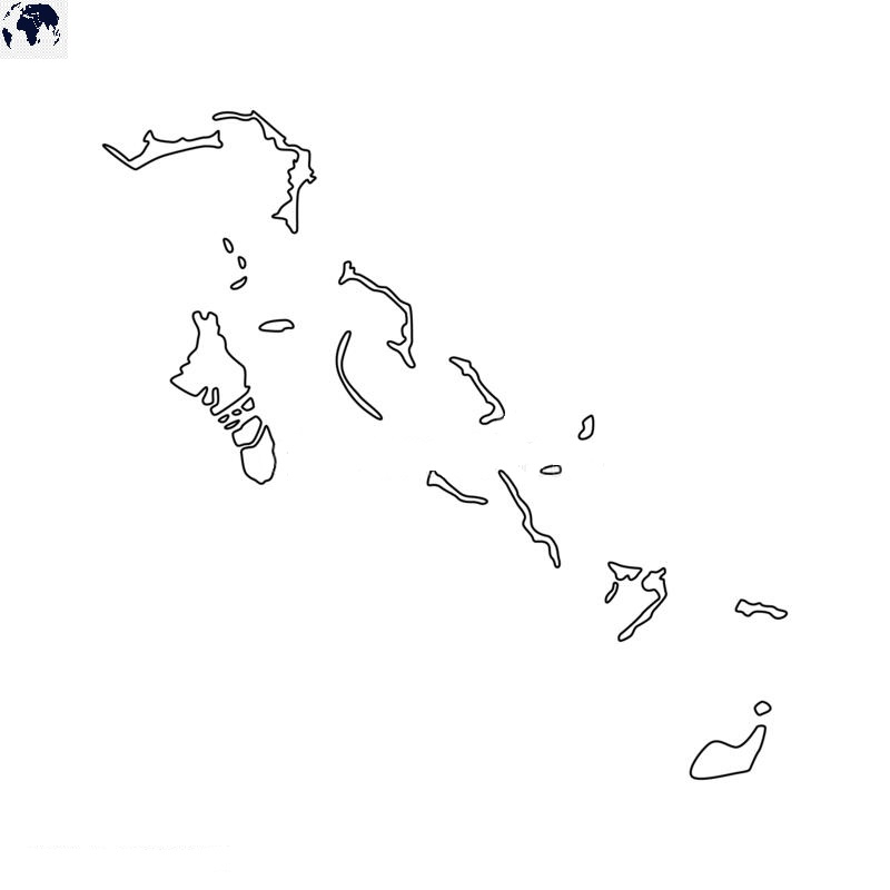 Printable Blank Bahamas Map With Outline Transparent Map