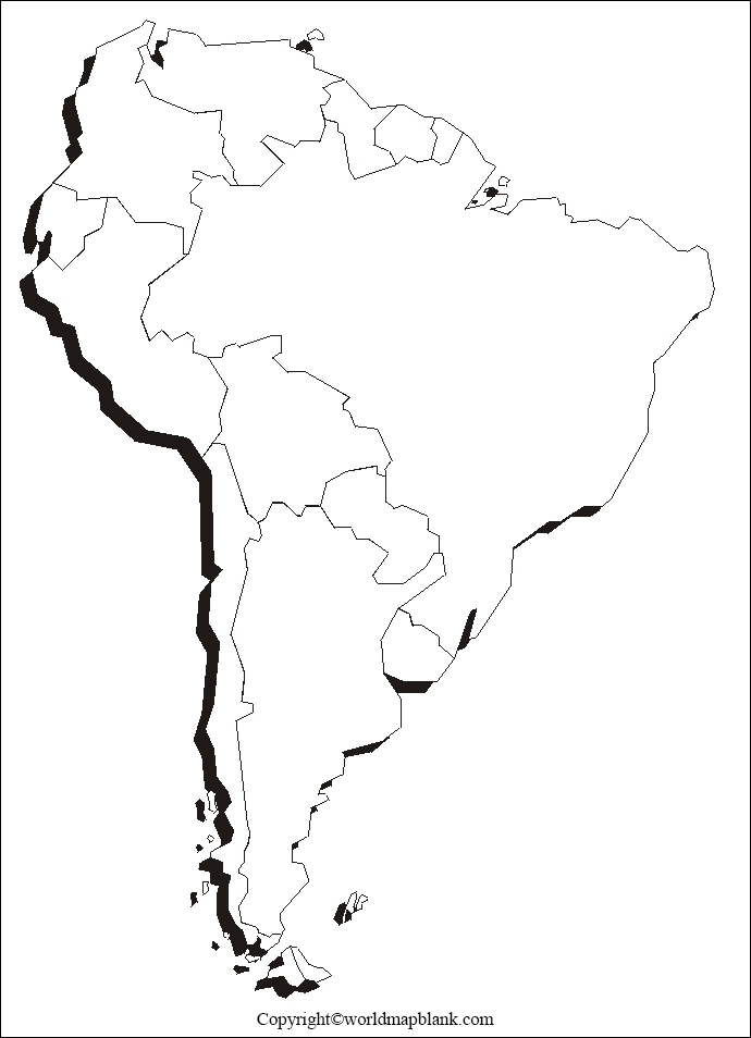 Printable Blank Map Of South America Outline Transparent Map
