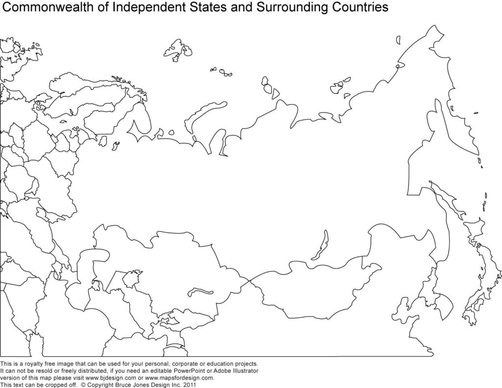 Russia Asia Central Asia Printable Blank Maps Royalty Free India 