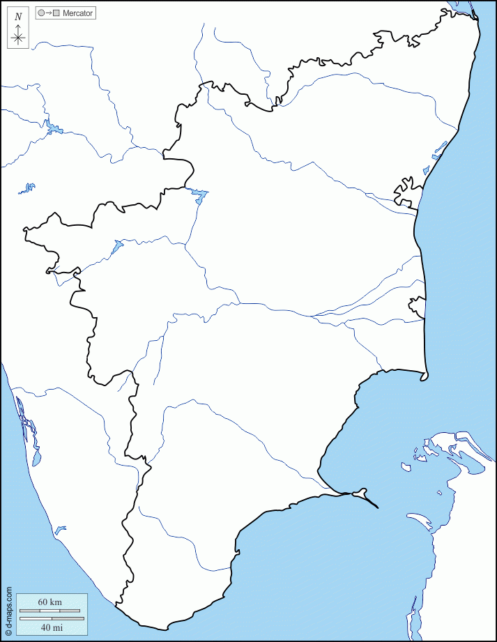 Tamil Nadu Free Map Free Blank Map Free Outline Map Free Base Map 