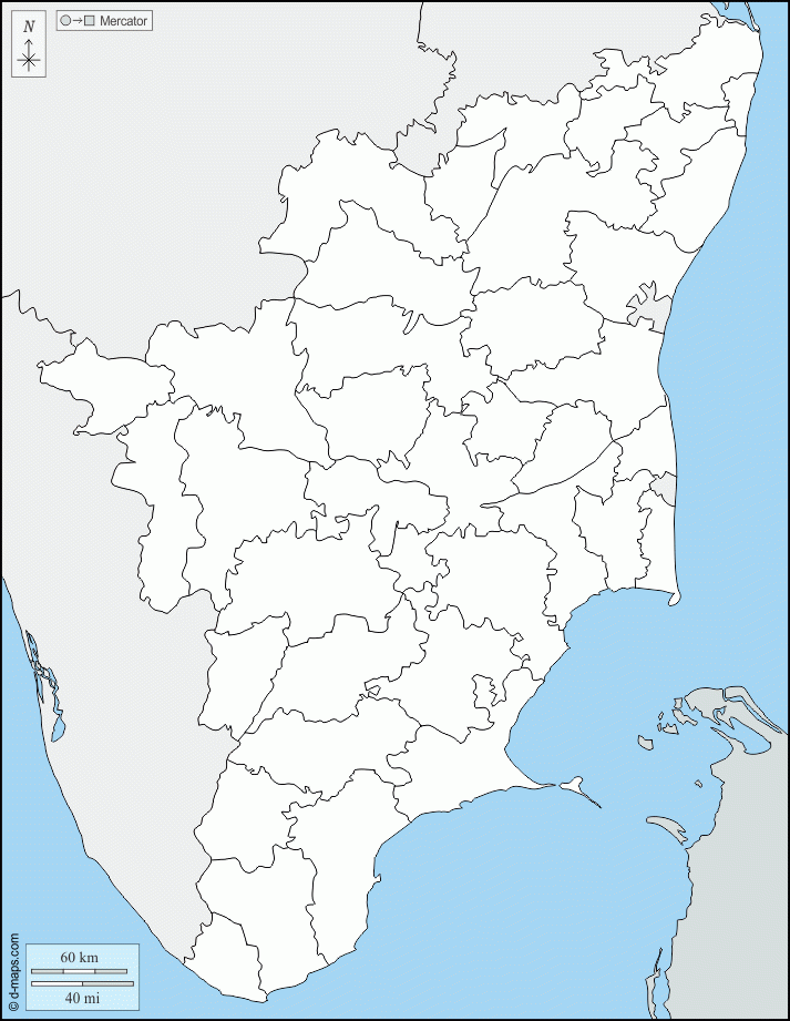 Tamil Nadu Free Map Free Blank Map Free Outline Map Free Base Map 