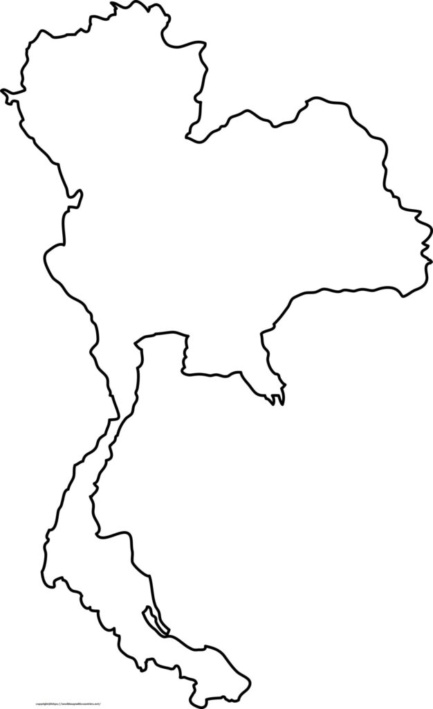 This Free Printable Labeled And Blank Map Of Thailand PDF