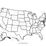 This Printable Map Of The United States Of America Has Blank Lines On