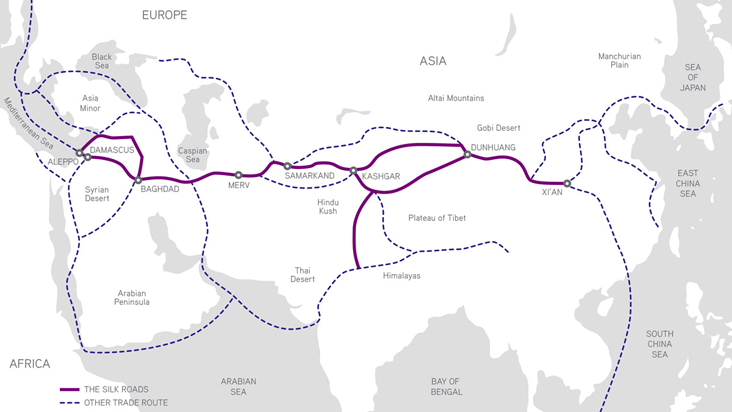 Traveling The Silk Road The History Of Silk Silk Road Map