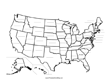 United States Fill in Map