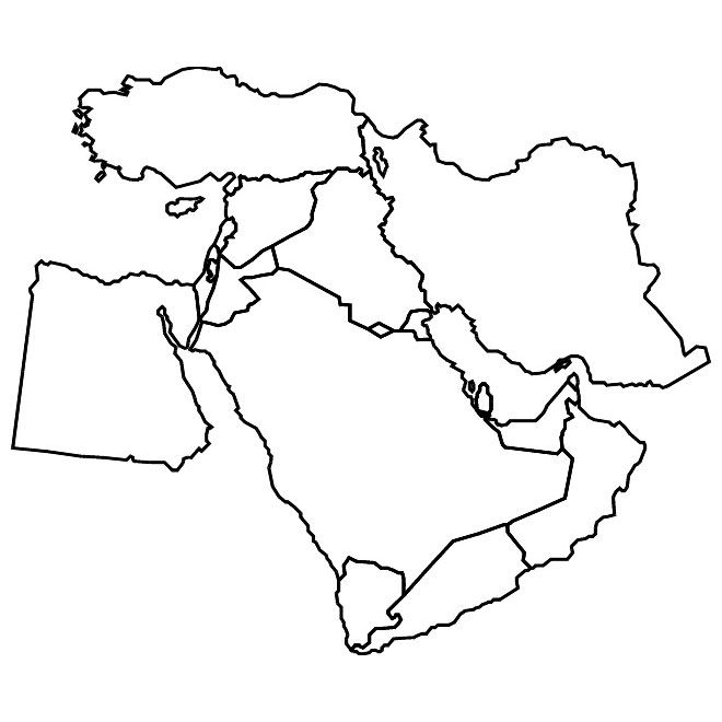 Vector Map Of Middle East In 2020 Map Vector Map Vector Free