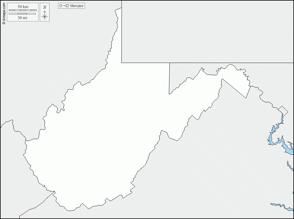 West Virginia Free Map Free Blank Map Free Outline Map Free Base Map 