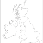 Big British Isles Map Outline With Borders Cosmographics Ltd